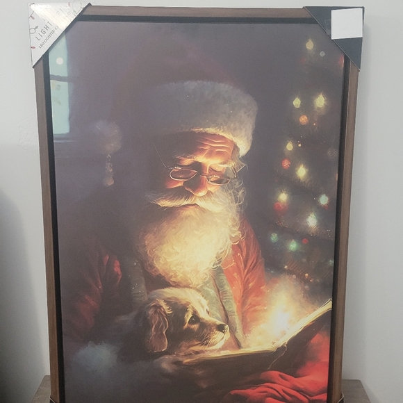Other - New Christmas Santa Light Up Canvas Wall Art Christmas Holiday Painting